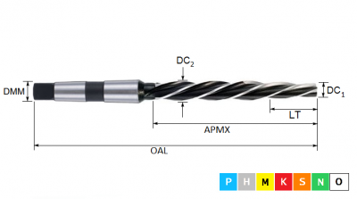 6.4mm HSS Morse Taper Shank Taper Bridge / Alignment Reamer K11 BS122 DIN311